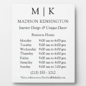 Monogram of voeg Logo bedrijfsuren toe Fotoplaat (Voorkant)