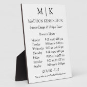 Monogram of voeg Logo bedrijfsuren toe Fotoplaat (Zijkant)