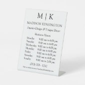 Monogram of voeg Logo bedrijfsuren toe Reclamebord Met Voetstuk (Voorkant)