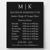 Monogram of voeg Logo bedrijfsuren zwart toe Fotoplaat (Voorkant)