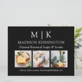 Monogram of voeg Logo Business 3 Foto toe Kaart (Staand voorkant)