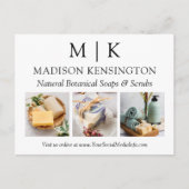 Monogram of voeg Logo Business 3 Foto's toe Briefkaart (Voorkant)