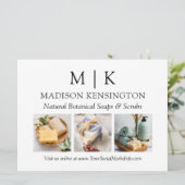 Monogram of voeg Logo Business 3 Foto's toe Kaart (Staand voorkant)