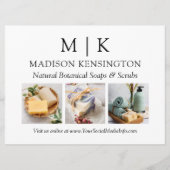 Monogram of voeg Logo Business 3 Foto's toe Kaart (Voorkant)