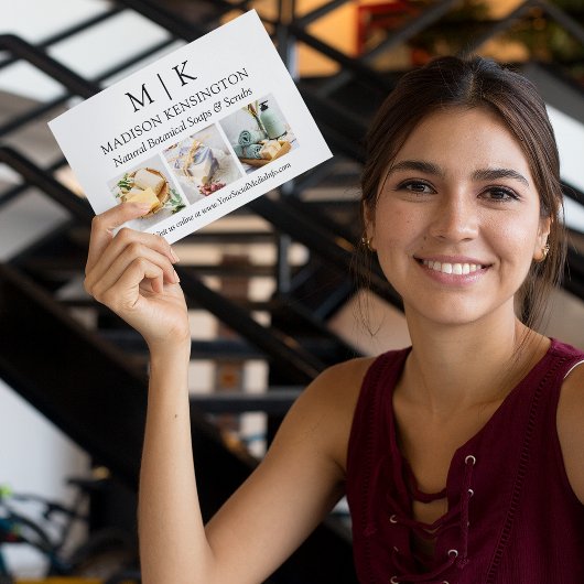 Monogram of voeg Logo Business 3 Foto's toe Kaart