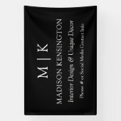 Monogram of voeg Logo Business Black Outdoor toe Spandoek (Verticaal)