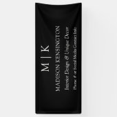 Monogram of voeg Logo Business Black Outdoor toe Spandoek (Verticaal)