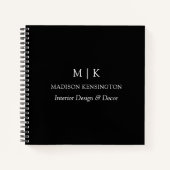 Monogram of voeg Logo Business Black Square toe Notitieboek (Voorkant)