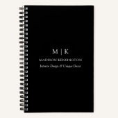 Monogram of voeg Logo Business Black toe Notitieboek (Voorkant)