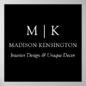 Monogram of voeg Logo Business Black toe Poster (Voorkant)