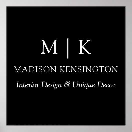 Monogram of voeg Logo Business Black toe Poster (Voorkant)