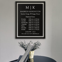 Monogram of voeg Logo Business Black toe Poster