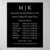 Monogram of voeg Logo Business Black toe Poster (Voorkant)