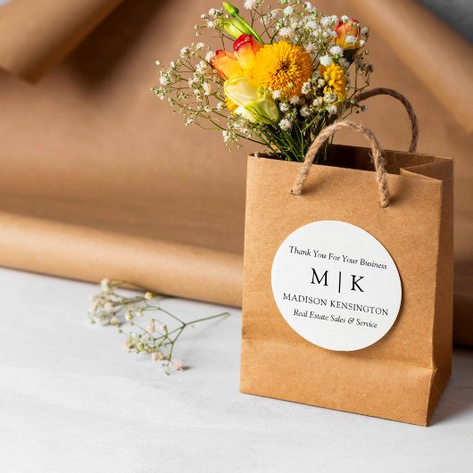 Monogram of voeg Logo Business Gift Round Sticker