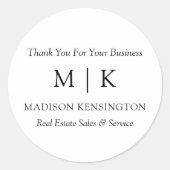 Monogram of voeg Logo Business Gift Round Sticker (Voorkant)