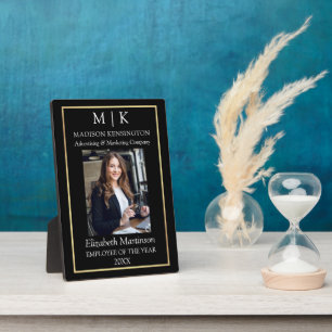 Monogram of voeg Logo Business Gold Employee Desk Fotoplaat