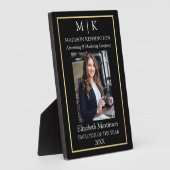 Monogram of voeg Logo Business Gold Employee Desk Fotoplaat (Zijkant)