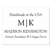 Monogram of voeg Logo Business Handmade toe Rubberstempel (Afrduk)