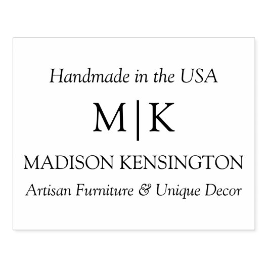 Monogram of voeg Logo Business Handmade toe Rubberstempel (Afrduk)