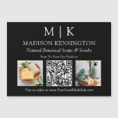 Monogram of voeg Logo Business Photo QR Code Magne (Voorkant)