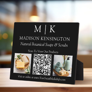 Monogram of voeg Logo Business QR 2 Foto's zwart t Fotoplaat