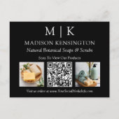 Monogram of voeg Logo Business QR Code 2 Foto toe Briefkaart (Voorkant)