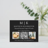 Monogram of voeg Logo Business QR Code 2 Foto toe Briefkaart (Staand voorkant)