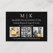 Monogram of voeg Logo Business QR Code 2 Foto toe Visitekaartje (Voorkant)