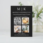 Monogram of voeg Logo Business QR Code 3 Foto toe Kaart (Staand voorkant)