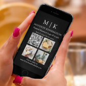 Monogram of voeg Logo Business QR Code 3 Foto toe Kaart