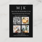 Monogram of voeg Logo Business QR Code 3 Foto toe Visitekaartje (Voorkant)