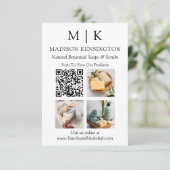 Monogram of voeg Logo Business QR Code 3 Foto's to Kaart (Staand voorkant)