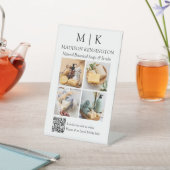 Monogram of voeg Logo Business QR Code 4 Foto's to Reclamebord Met Voetstuk (Insitu)