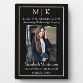 Monogram of voeg Logo Gold Business Employee Desk  Fotoplaat (voorkant)