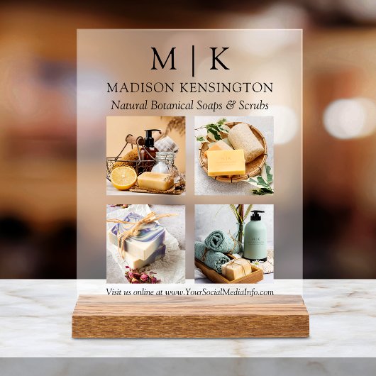 Monogram of voeg Logo Photo Business-producten toe Acryl Bord