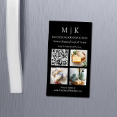 Monogram of voeg Logo QR Code 3 Foto toe Magnetisch Visitekaartje