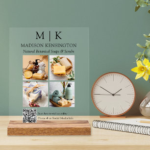 Monogram of voeg toe Logo Business Foto's QR Code  Acryl Bord