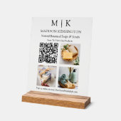Monogram of voeg toe Logo Business QR Code Foto's Acryl Bord (Hoek)