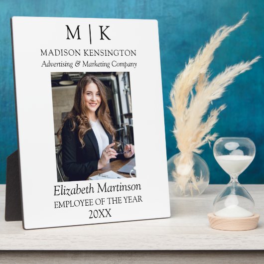 Monogram of Voeg toe Logo Werknemer van het Jaar Z Fotoplaat (Zijkant)