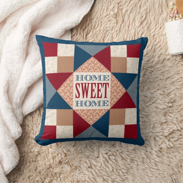Monogram Ohio Star Quiltpatroon - Home Sweet Home Kussen (Deken)