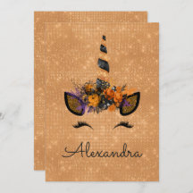 Monogram Oktober Sparkle Eenhoorn Verjaardag