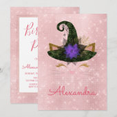 Monogram Oktober Sparkle Kat Verjaardag Kaart (Voorkant / Achterkant)