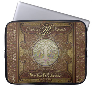 Monogram Old Leather Book Kijk uit Laptop Sleeve