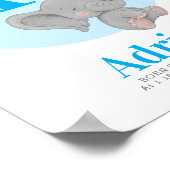 monogram olifant ballon naam kindermuur kunst poster (Hoek)