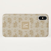Monogram | Olifant Khaki Caravan Patroon Case-Mate iPhone Case (Achterkant (horizontaal))