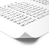 Monogram Olijfblad Bruiloft 12 Tafel Zitgrafiek Poster (Hoek)