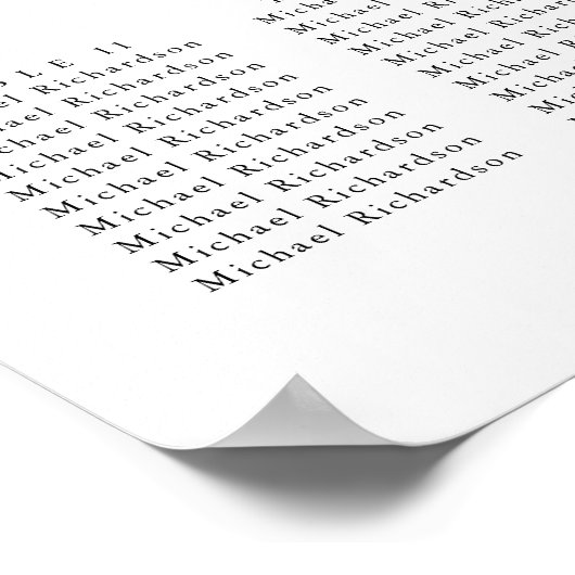 Monogram Olijfblad Bruiloft 15 Tafel Zitgrafiek Poster (Hoek)