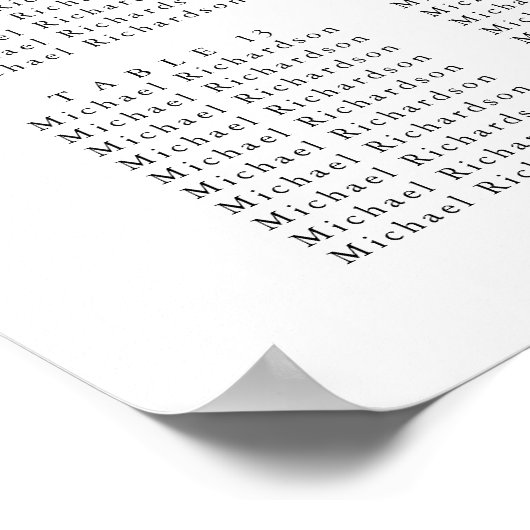 Monogram Olijfblad Bruiloft 16 Tafel Zitgrafiek Poster (Hoek)