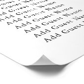 Monogram Olijfblad Bruiloft 17 Tafel Zitgrafiek Poster (Hoek)