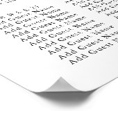 Monogram Olijfblad Bruiloft 30 Tafel Zitgrafiek Poster (Hoek)